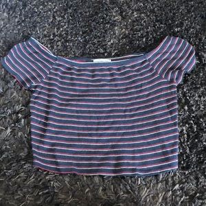 Red white and blue stripe crop top